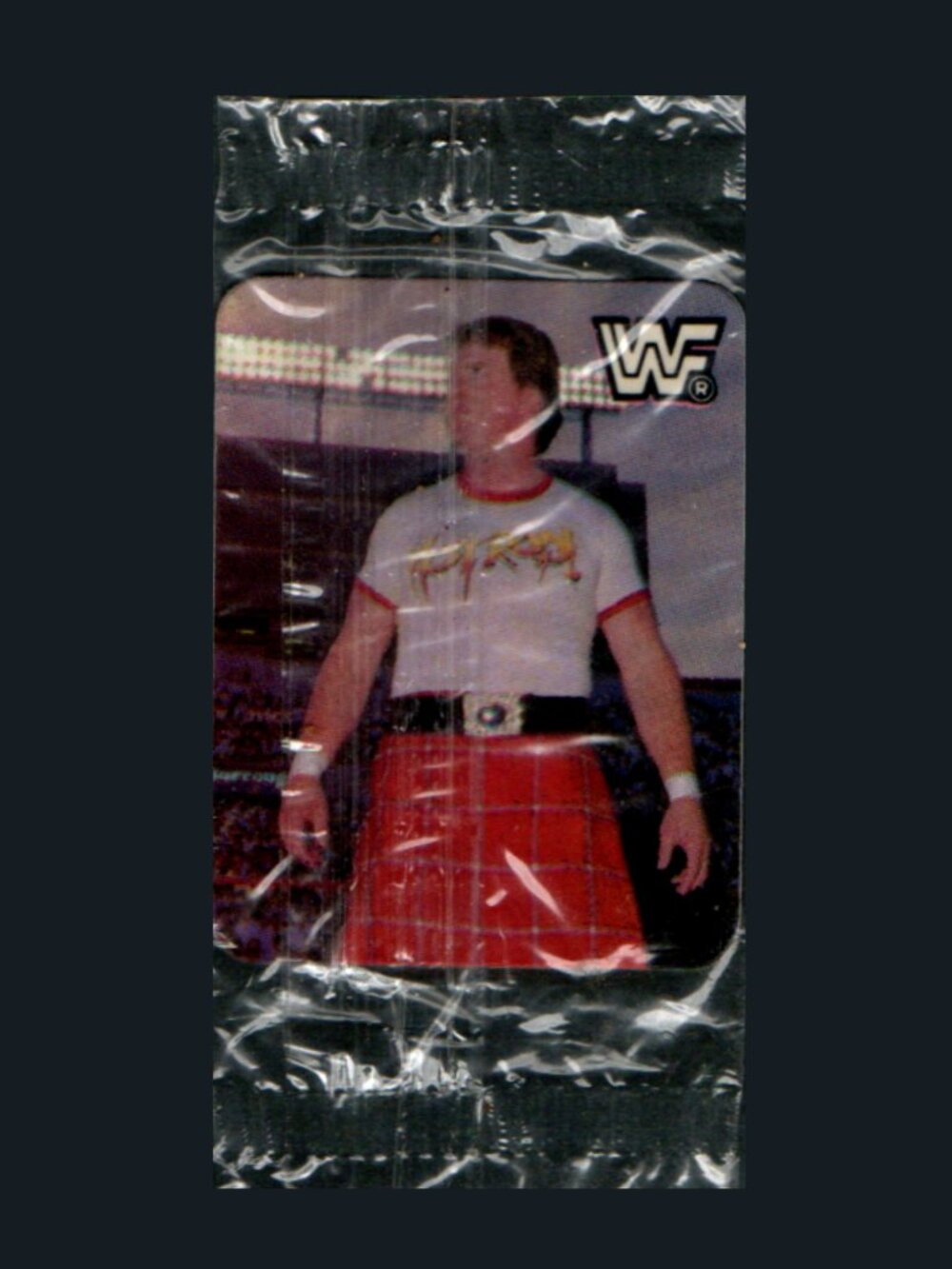 Hostess 1987 WWF WrestleMania Mini Sticker Card Rowdy Roddy Piper Sealed
